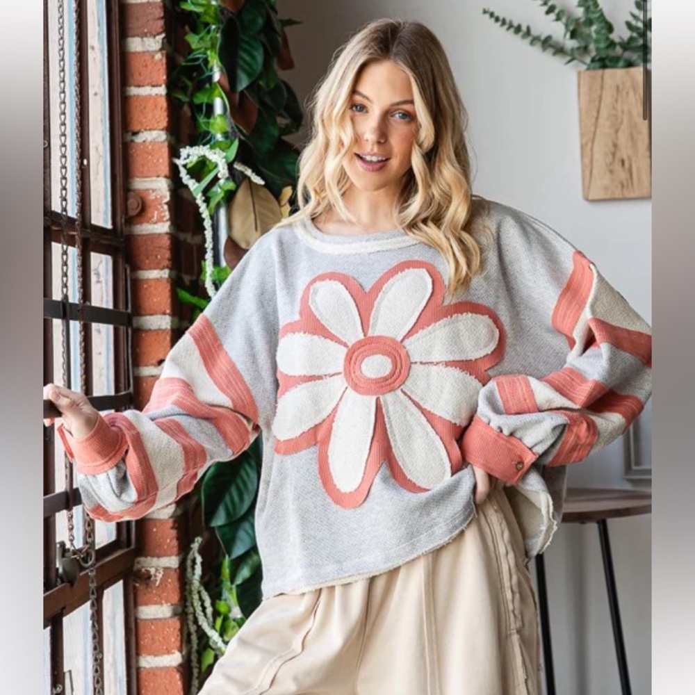 44 1 left ❤️ OLI & HALI DAISY
PATCH LONG SLEEVE TOP - Picture 2 of 5